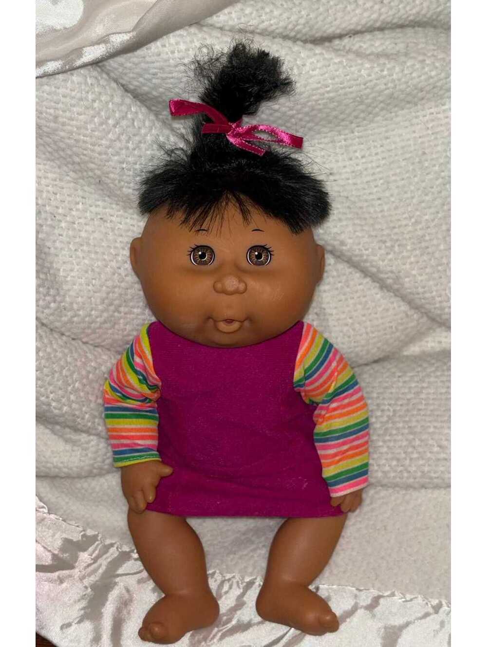 Cabbage Patch Kids Plastic Girl Doll Colorful Dress
